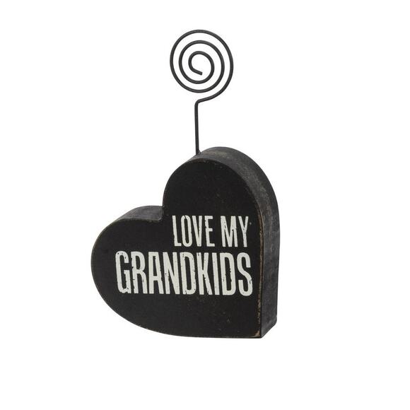 Grandma Grandkids NWT Wire Photo Clip and Table Decor Block 2 piece Set - Picture 2 of 4